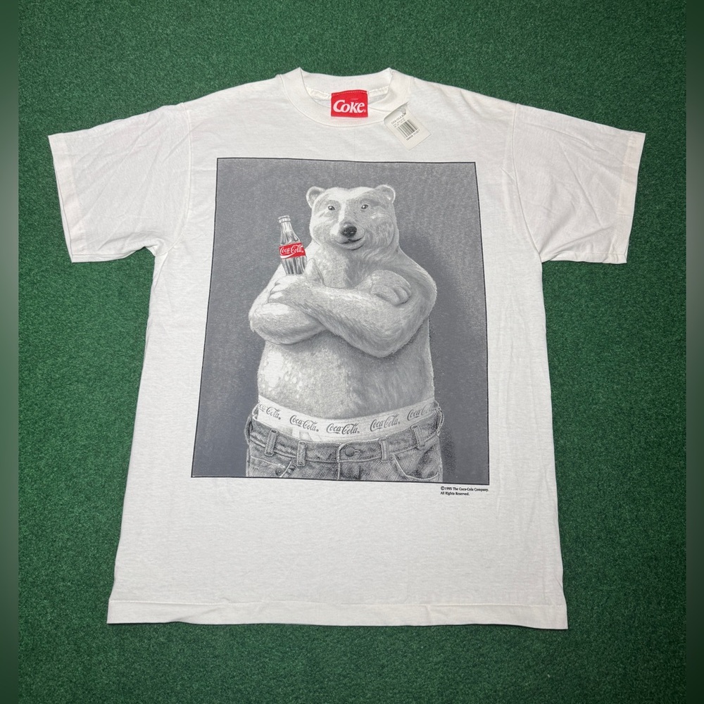 Vintage 90s Coke Coca Cola Polar Bear Jeans Promo Medium NWT T Shirt